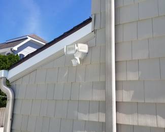 Cedar Impressions siding; motion-activated light