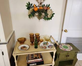 Serving cart and humidor side table