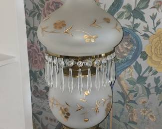 Awesome lamp with hanging prisms