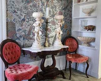 Entry table and side chairs