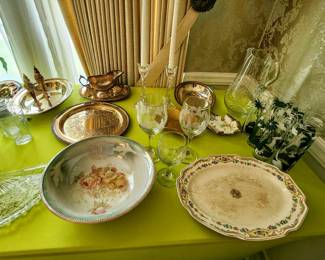 Variety of plates, dishes and glassware