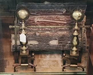Andirons, also have a fireplace screen (not pictured)