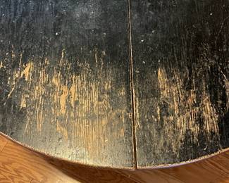 R147 - $50. Large Round Shabby Chic Coffee Table. Measures 42" round x 19" tall.