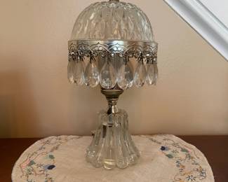 R141 - $20. Small Crystal Table Lamp.