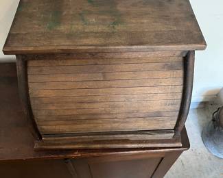 R74 - $10. Vintage Roll Top Bread Box.