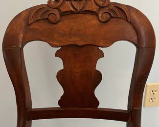 R80 - $20. Pair of Tapestry Chairs. Both need repair to legs.