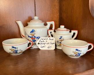 R2 - $45. Donald Duck Childs Tea Set. Made in Occupied Japan.
