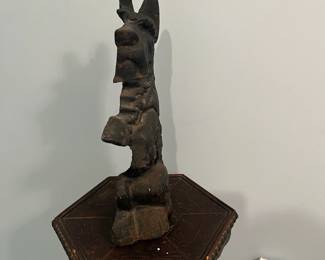 R55 - $65. Vintage Cast Iron Scottie Dog Door Stop with Surface Rust.