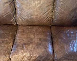 R136 - $200. La-Z-Boy Leather Couch and Love Seat. Both would benefit from a leather conditioner/cleaner. Couch measures 88" wide x 38" deep x 37" tall. Loveseat measures 66" wide x 39" deep x 37" tall