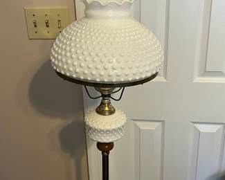 R86 - $50. Milk Glass Floor Lamp.