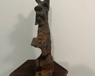 R55 - $65. Vintage Cast Iron Scottie Dog Door Stop with Surface Rust.