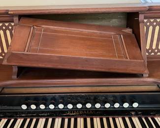 R81 - $50. Kimball Chicago Organ. Needs repairs to work - great look though! Measures 45" wide x 23.5" deep x 49" tall.