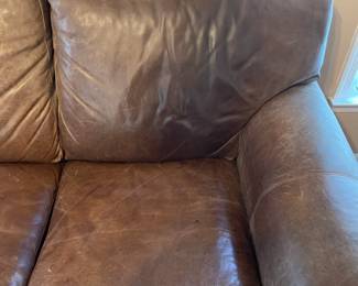 R136 - $200. La-Z-Boy Leather Couch and Love Seat. Both would benefit from a leather conditioner/cleaner. Couch measures 88" wide x 38" deep x 37" tall. Loveseat measures 66" wide x 39" deep x 37" tall