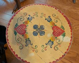 R23 - $75. Vintage Hand Painted Lidded Shaker Box.