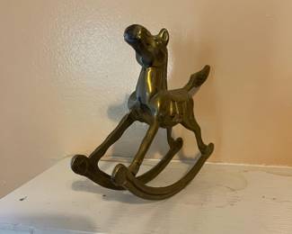 R130 - $20. Brass Rocking Horse.