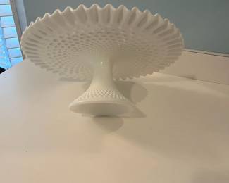 R21 - $25. Fenton Hobnail Cake Plate.