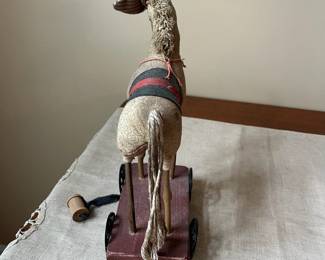 R66 - $65. Kay Cloud Folk Art Horse. Sawdust Filled.