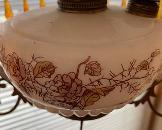 R140 - $75. Parlor/Library Lamp Chandelier Hanging Light. This has been converted to electricity.