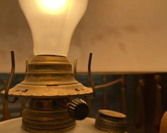 R140 - $75. Parlor/Library Lamp Chandelier Hanging Light. This has been converted to electricity.