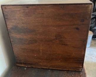 R72 - $95. Wooden Index Card Drawers / Card Catalog Library Cabinet. Measures 31" x 15.5" deep x 22.5" tall.