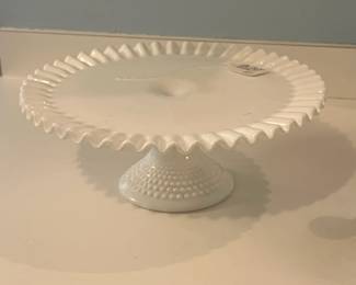 R21 - $25. Fenton Hobnail Cake Plate.