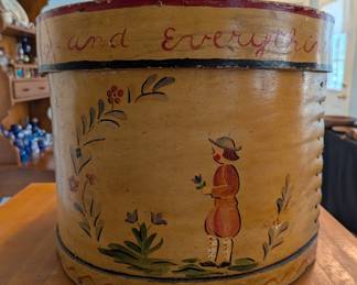 R23 - $75. Vintage Hand Painted Lidded Shaker Box.