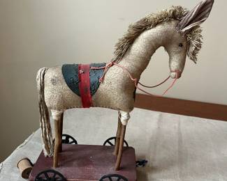 R66 - $65. Kay Cloud Folk Art Horse. Sawdust Filled.