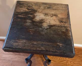 R126 - $30. Wooden Plant Stand. Top has some water damage.