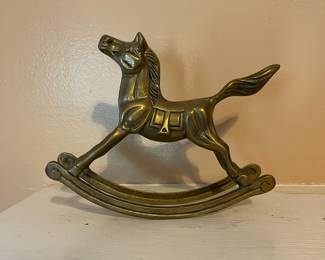 R130 - $20. Brass Rocking Horse.