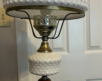 R86 - $50. Milk Glass Floor Lamp.