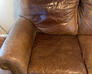 R136 - $200. La-Z-Boy Leather Couch and Love Seat. Both would benefit from a leather conditioner/cleaner. Couch measures 88" wide x 38" deep x 37" tall. Loveseat measures 66" wide x 39" deep x 37" tall