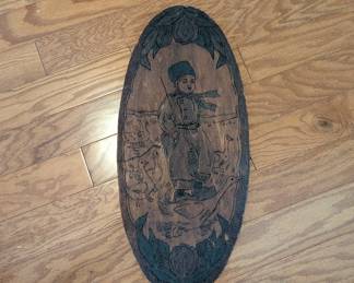 R33 - $20. Carved Wooden Wall Plaque. "Flemish Art"