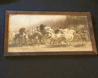 R93 - $20. Framed horse print.