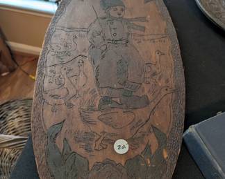 R33 - $20. Carved Wooden Wall Plaque. "Flemish Art"