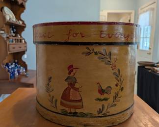 R23 - $75. Vintage Hand Painted Lidded Shaker Box.