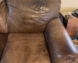 R136 - $200. La-Z-Boy Leather Couch and Love Seat. Both would benefit from a leather conditioner/cleaner. Couch measures 88" wide x 38" deep x 37" tall. Loveseat measures 66" wide x 39" deep x 37" tall