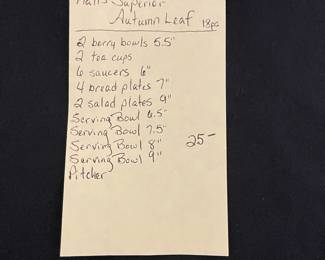 R134 - $25. Hall's Superior Autumn Leaf. 18 pc.