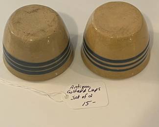 R49 - $15. Antique Custard Cups. Set of 2.