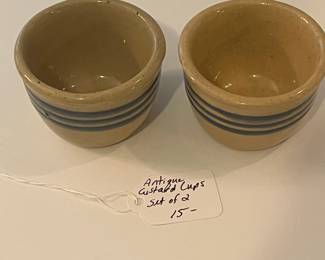 R49 - $15. Antique Custard Cups. Set of 2.