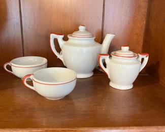 R2 - $45. Donald Duck Childs Tea Set. Made in Occupied Japan.
