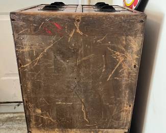 R72 - $95. Wooden Index Card Drawers / Card Catalog Library Cabinet. Measures 31" x 15.5" deep x 22.5" tall.