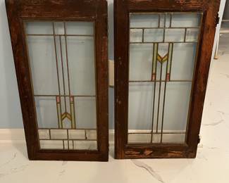 R98 - $95 EACH. 2 available. Both have a cracked piece but still look beautiful!Possibly former cabinet doors.