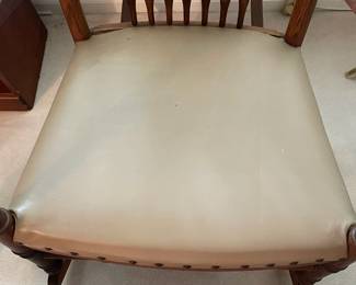 R117 - $75. Antique Solid Wood Rocking Chair.