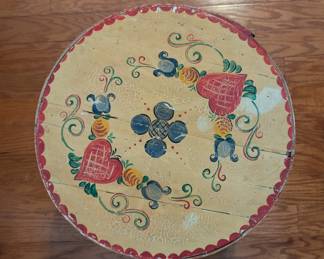 R23 - $75. Vintage Hand Painted Lidded Shaker Box.