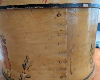 R23 - $75. Vintage Hand Painted Lidded Shaker Box.