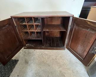 R71 - $65. Wooden Letter Sorter Cabinet.