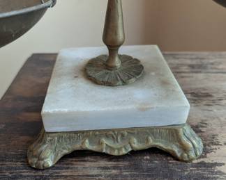 R22 - $45. Brass Balance Scale with Marble Base.