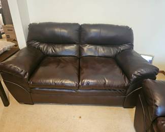 Leather loveseat