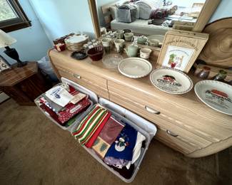 Dresser, dishwater, kitchen collectibles