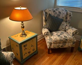 Suite of hand painted furniture.